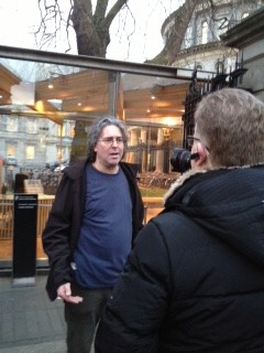 Interview of Andrew St. Ledger of Wood Land League outside Dail prior to motion on sale of Coillte assets