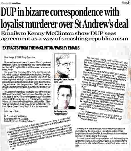 Click on image to see full-sized version The link between DUP and unionist killers revealed - click to read
