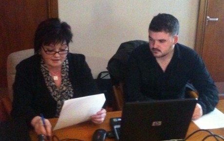 Click on image to see full-sized version Omagh Community Activists Siobhan McDermott and Barry McColgan prepare for the presentation