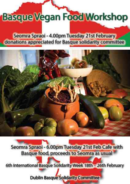 Poster for Basque Vegan Workshop and Cae in Seomra Spraoi