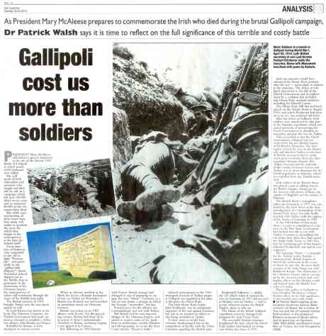 Click on image to see full-sized version Pat Walsh Irish Examiner 23 March 2010 - Irish Soldiers in British uniform fight and die for British interests