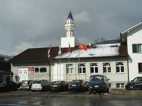 the minaret of Wangen bei Olten in Switzerland a rarity and jewel of a now constitutionally banned architectural form