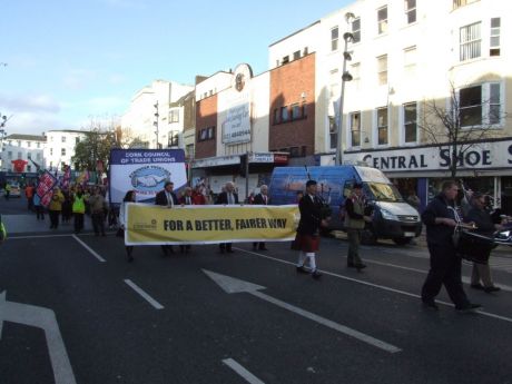 The head of the march on Grand Parade