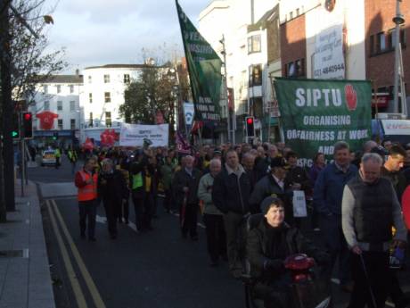 Marchers making their way down Grand Parade