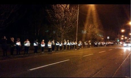 Almost 200 women staged a silent protest outside Coolock garda Station. Wearing pink hi-viz and each holding a candle it was an extraordinarily moving event.