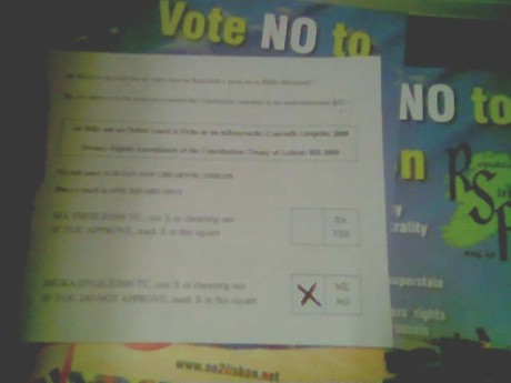 "NO!" to Lisbon , October 2009.