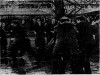 ''Gardai clash with UCD students on the Belfield Campus. Disturbances broke out while the Taoiseach was lunching at the university''. Anti-fees protest. Jan 31st 1975.